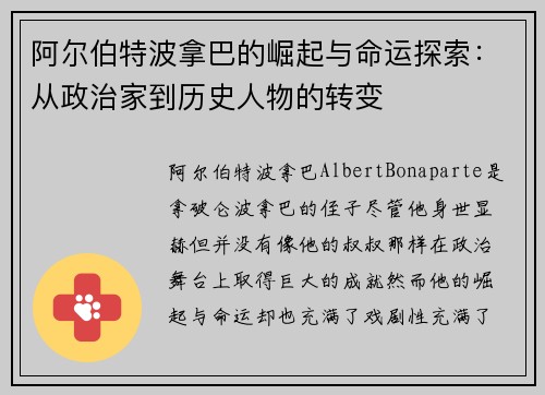 阿尔伯特波拿巴的崛起与命运探索：从政治家到历史人物的转变